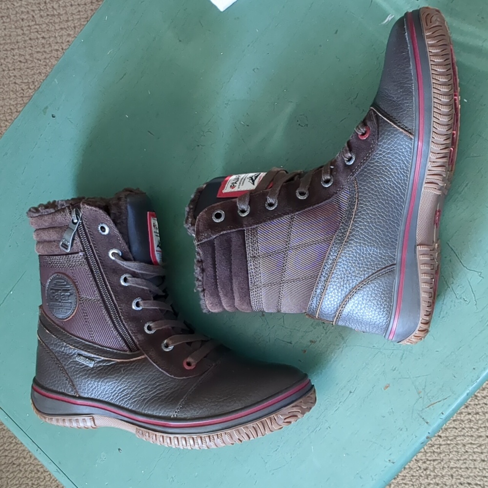 Pajar Trooper Fleece-Lined Waterproof Canada Leather Boots Size 8 - Picture 2 of 13